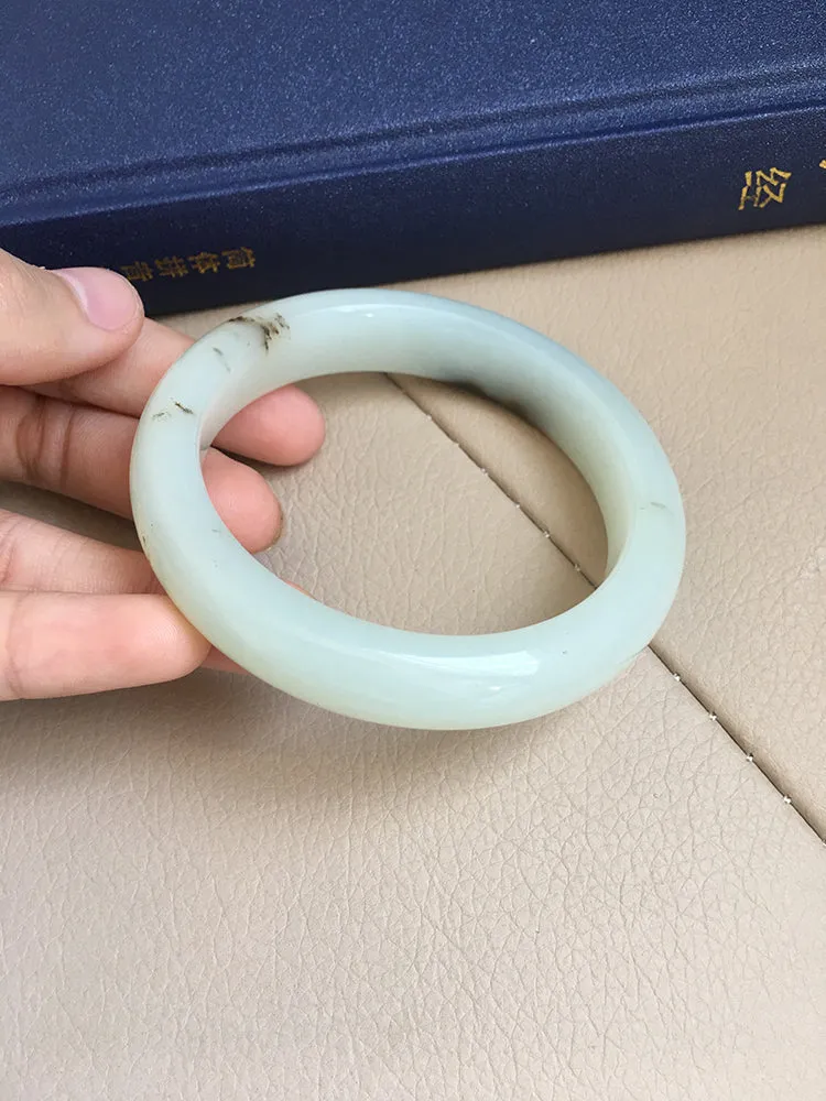 Natural Jade Bangle Nephrite Bangle Internal Diameter 58.1mm NBE004