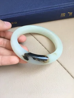 Natural Jade Bangle Nephrite Bangle Internal Diameter 58.1mm NBE004
