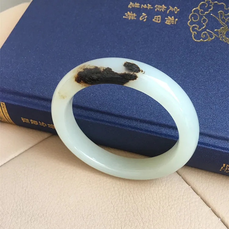 Natural Jade Bangle Nephrite Bangle Internal Diameter 58.1mm NBE004