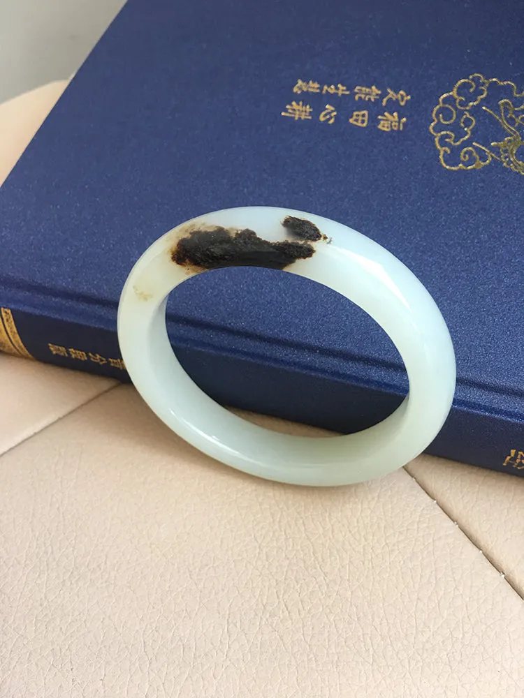Natural Jade Bangle Nephrite Bangle Internal Diameter 58.1mm NBE004