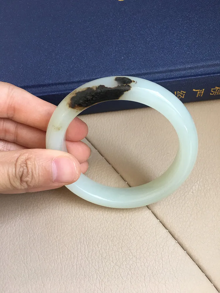 Natural Jade Bangle Nephrite Bangle Internal Diameter 58.1mm NBE004