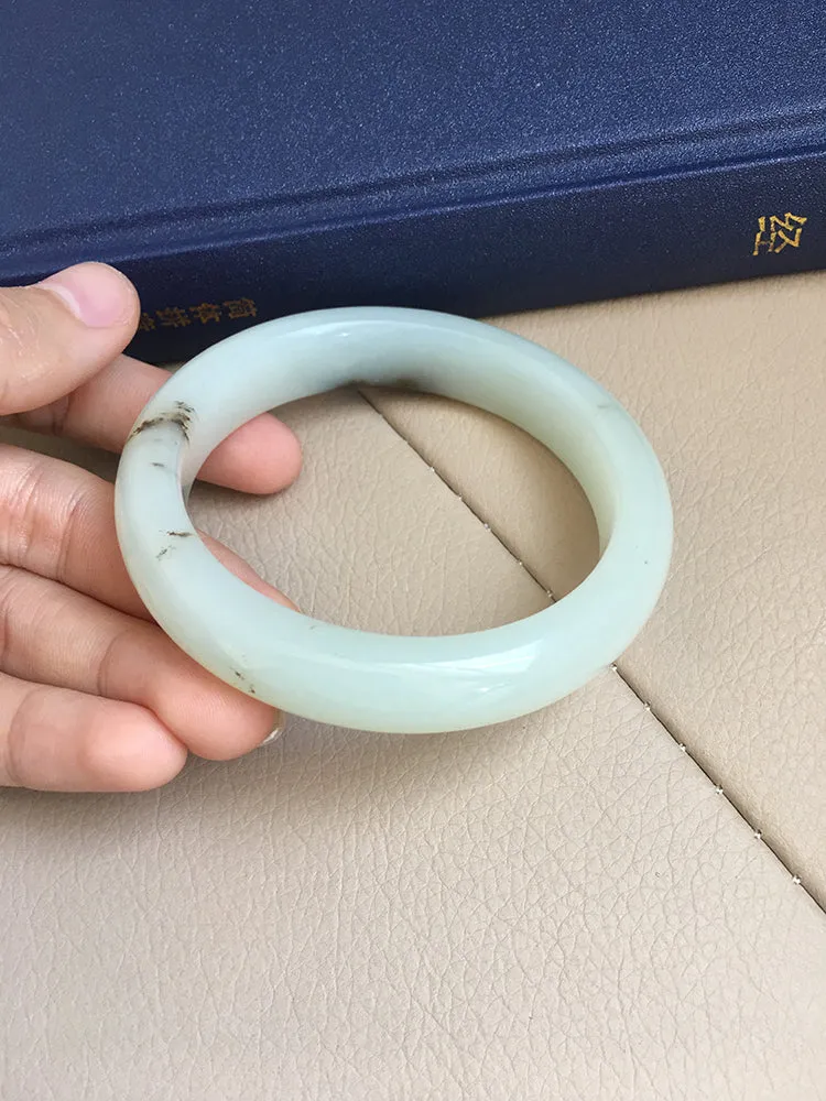 Natural Jade Bangle Nephrite Bangle Internal Diameter 58.1mm NBE004