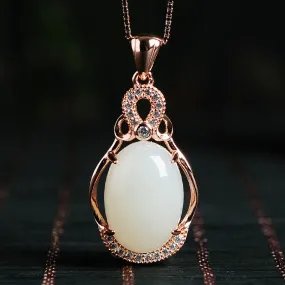 Natural Jade Pendant Nephrite Silver Pendant PT15