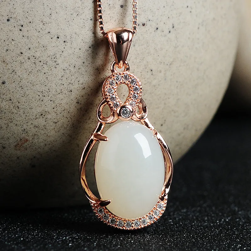 Natural Jade Pendant Nephrite Silver Pendant PT15