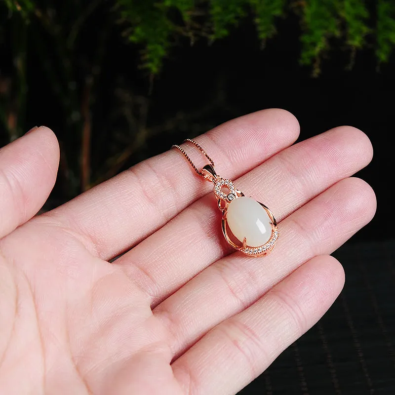 Natural Jade Pendant Nephrite Silver Pendant PT15