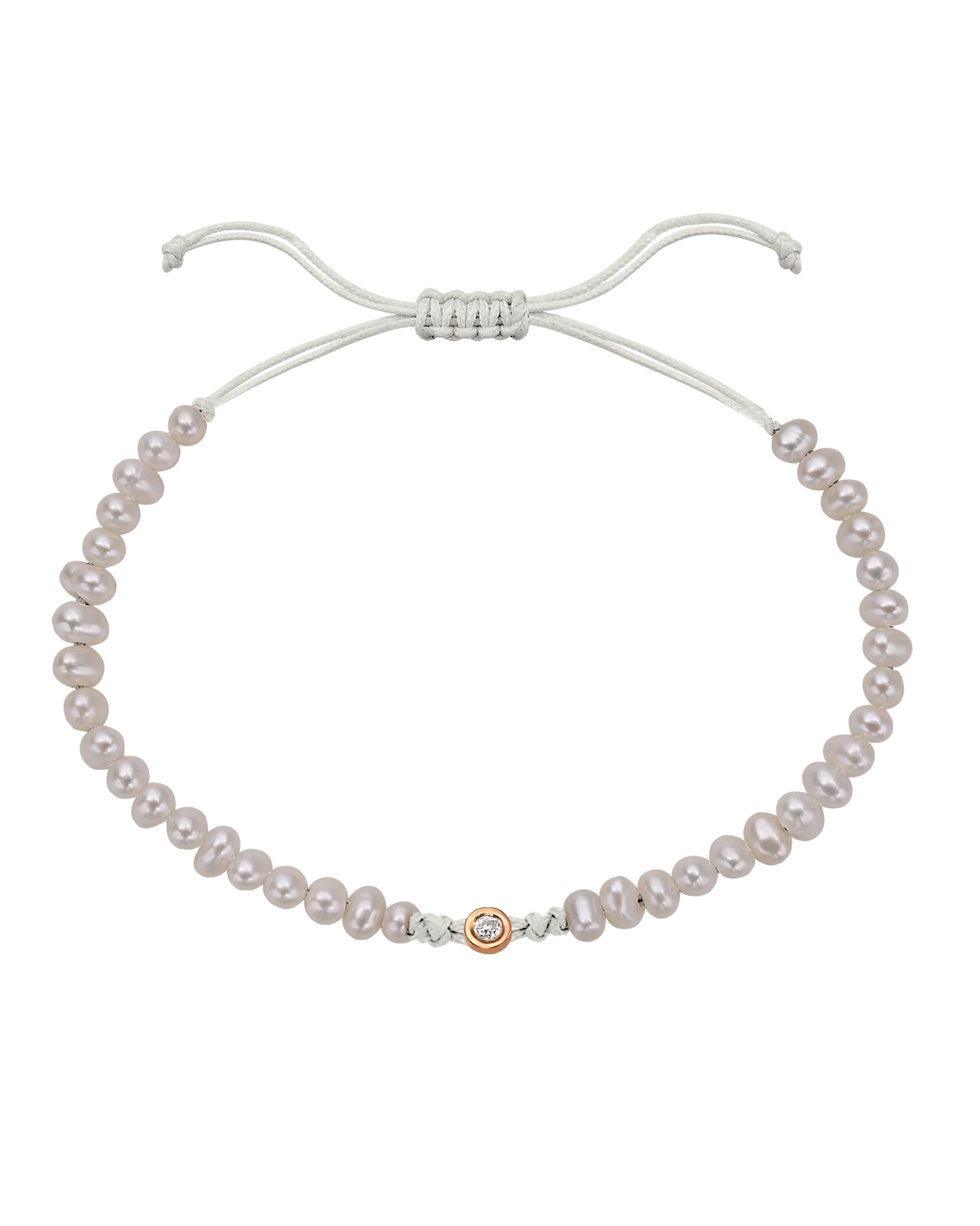 Natural Pearl String of Love Bracelet - 14K Rose Gold
