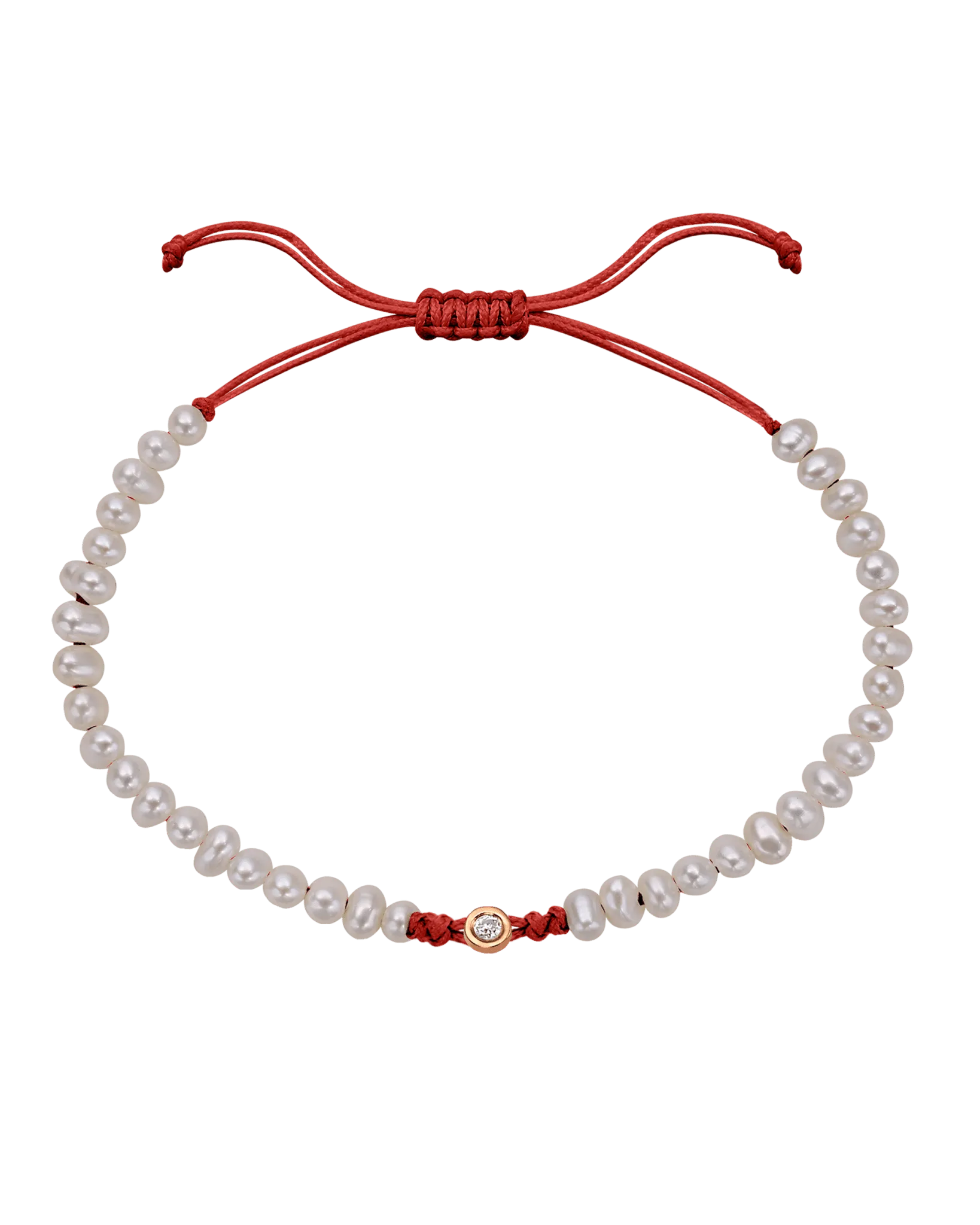 Natural Pearl String of Love Bracelet - 14K Rose Gold