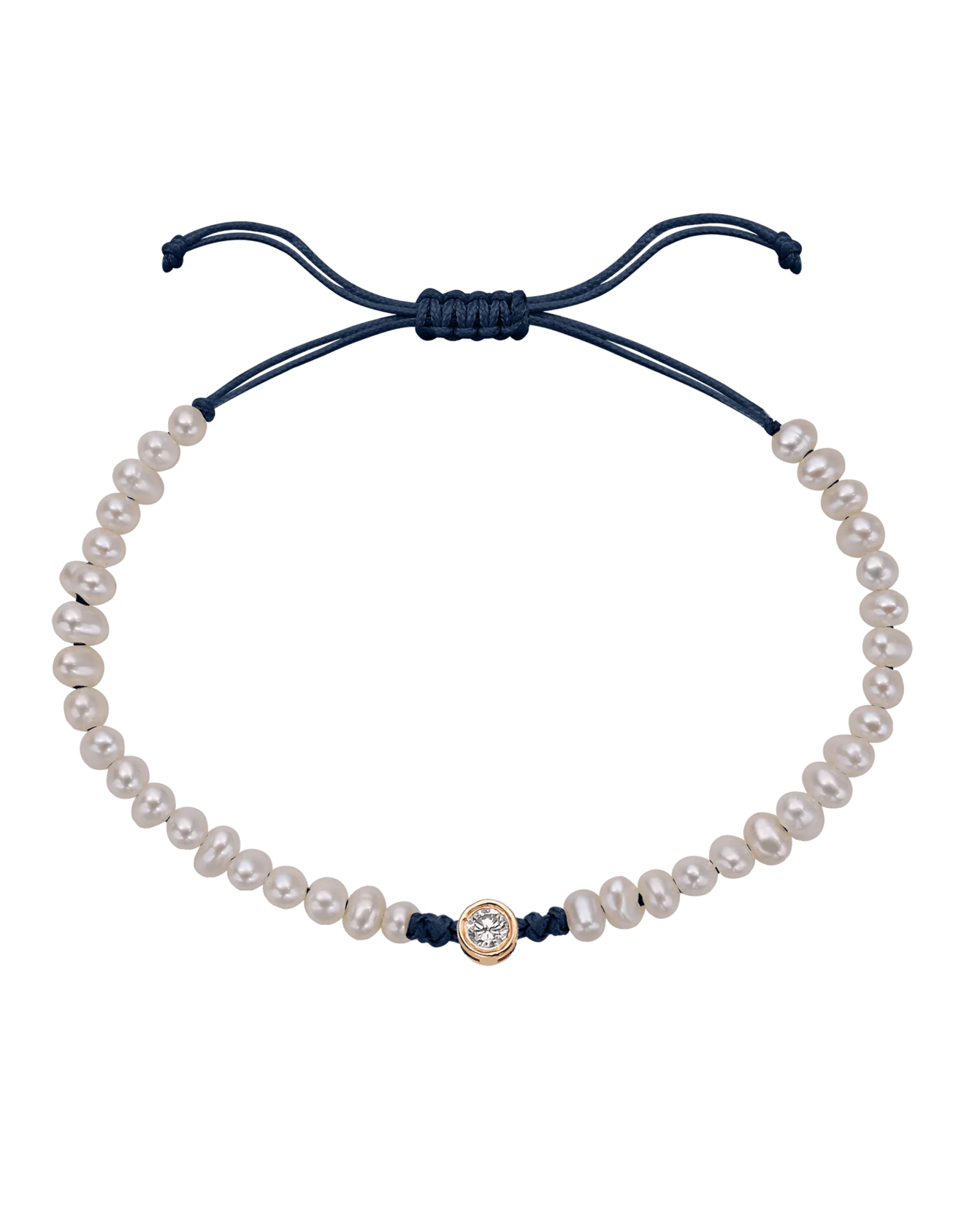 Natural Pearl String of Love Bracelet - 14K Rose Gold