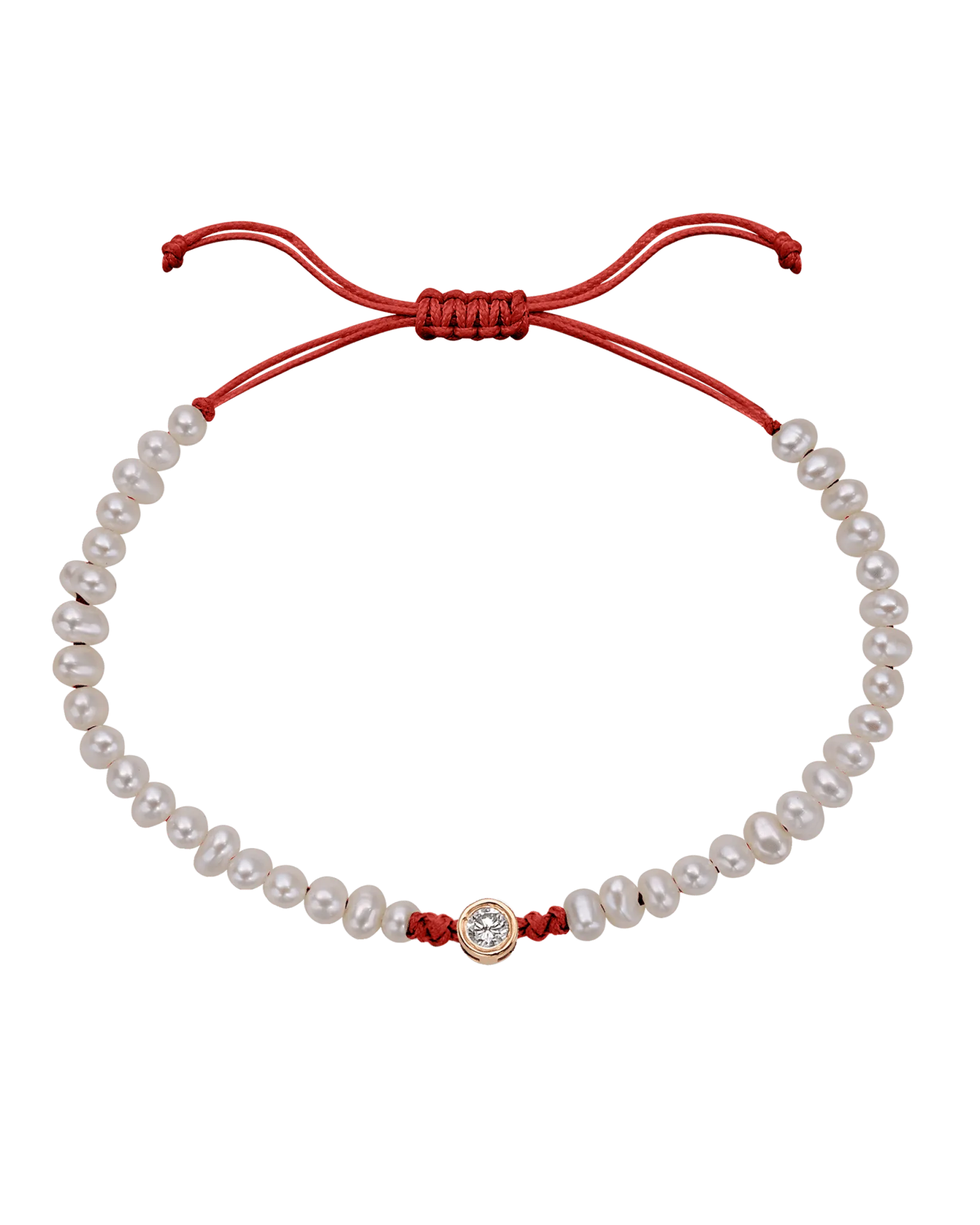 Natural Pearl String of Love Bracelet - 14K Rose Gold