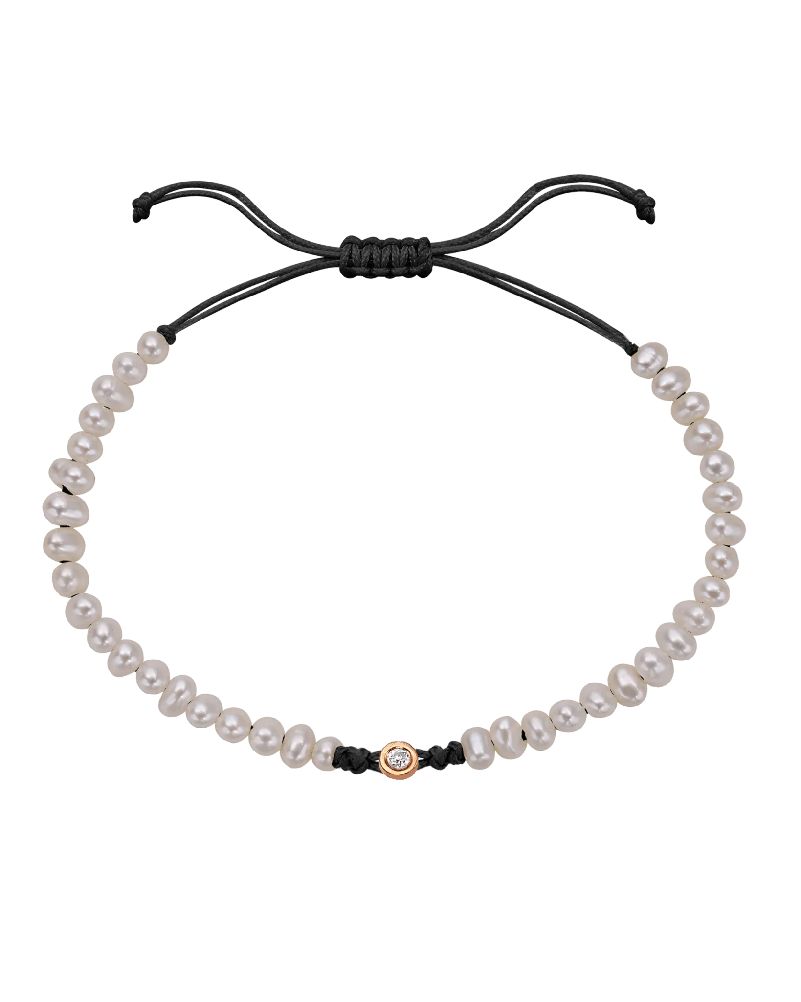 Natural Pearl String of Love Bracelet - 14K Rose Gold