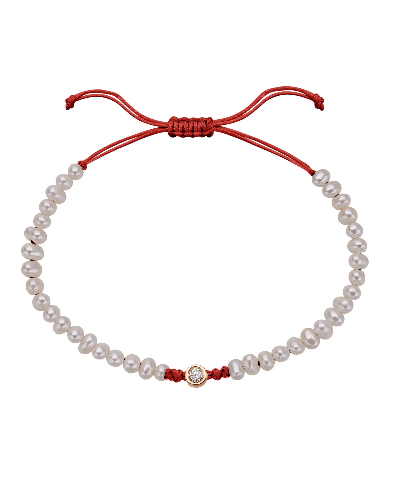 Natural Pearl String of Love Bracelet - 14K Rose Gold