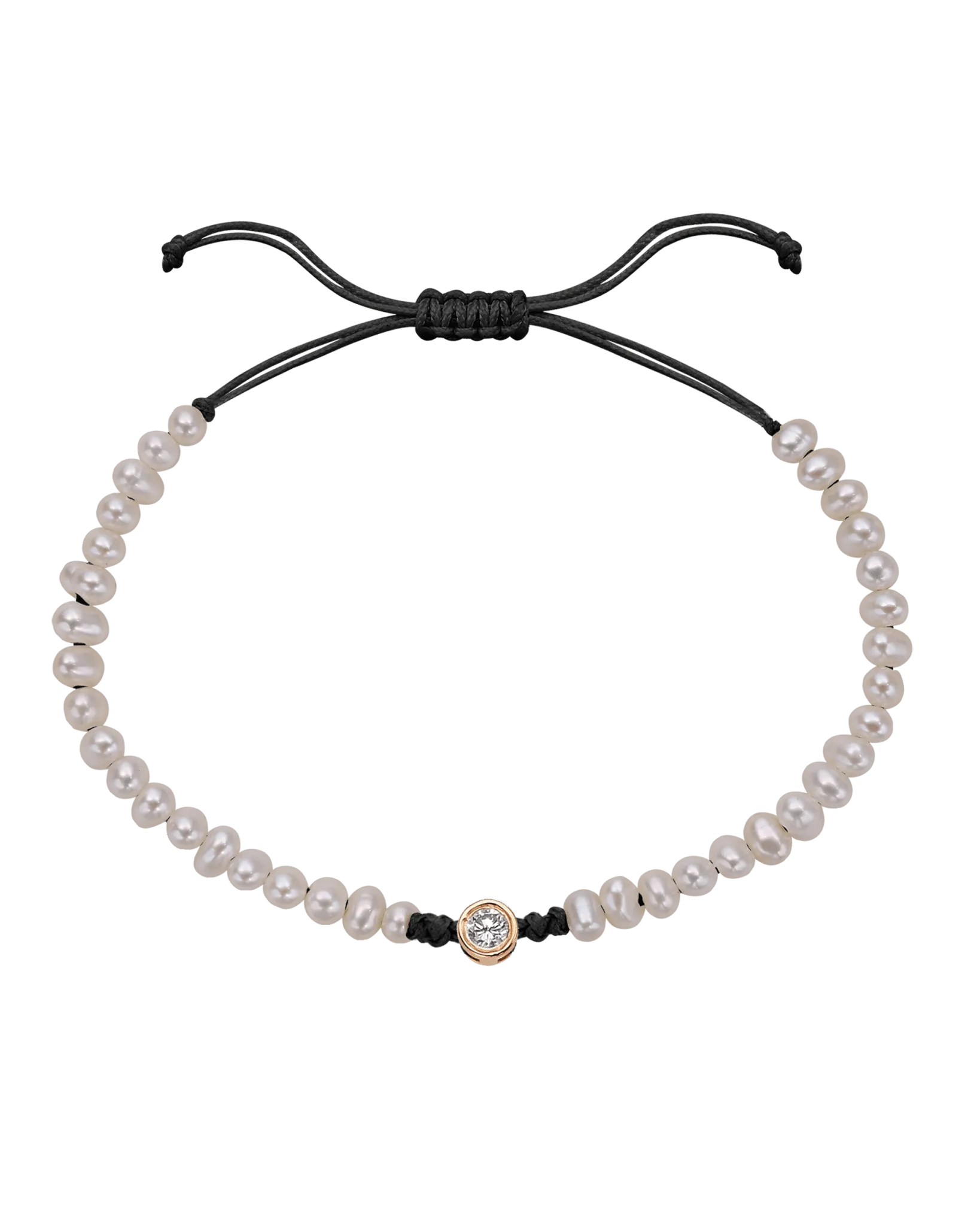 Natural Pearl String of Love Bracelet - 14K Rose Gold