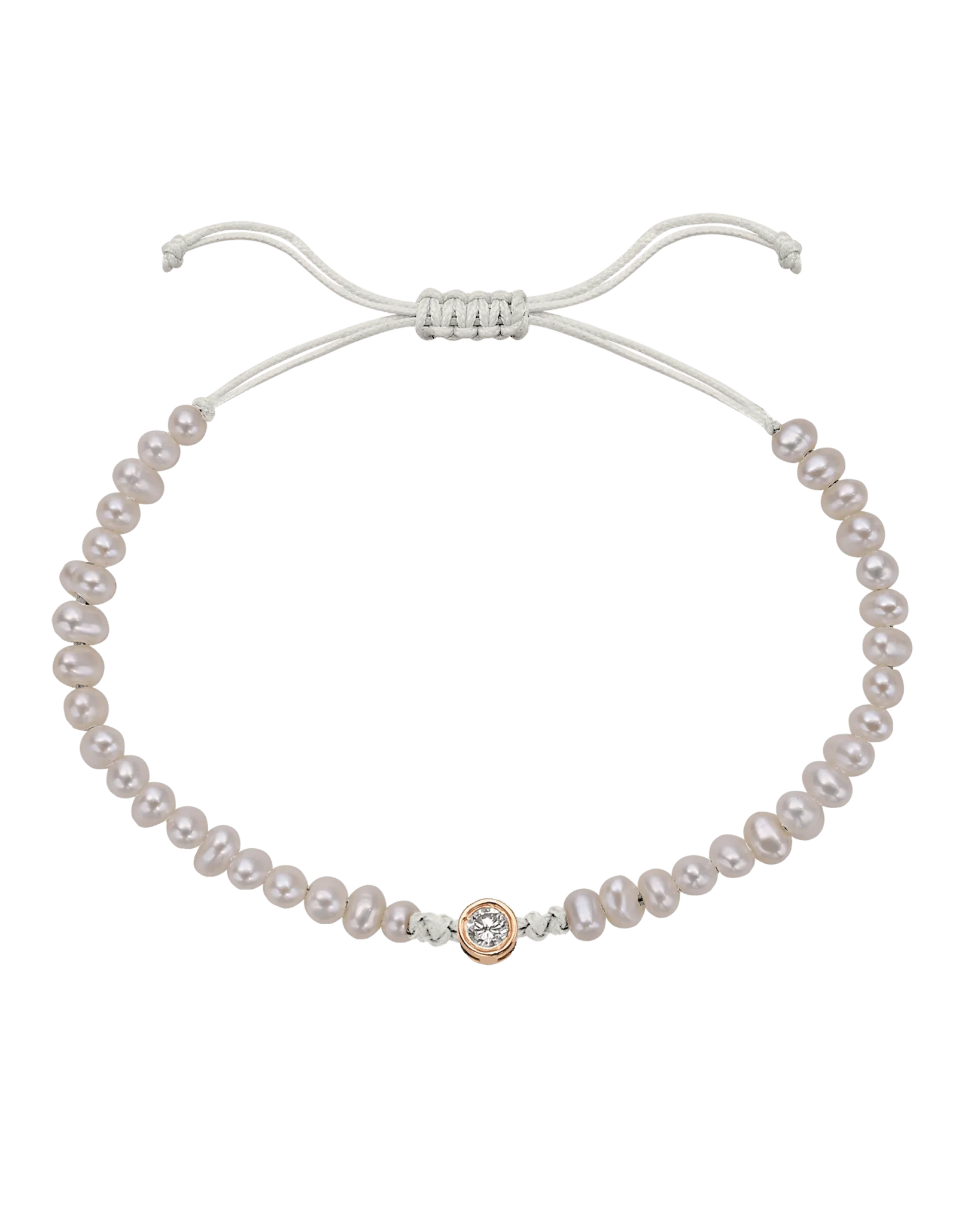 Natural Pearl String of Love Bracelet - 14K Rose Gold