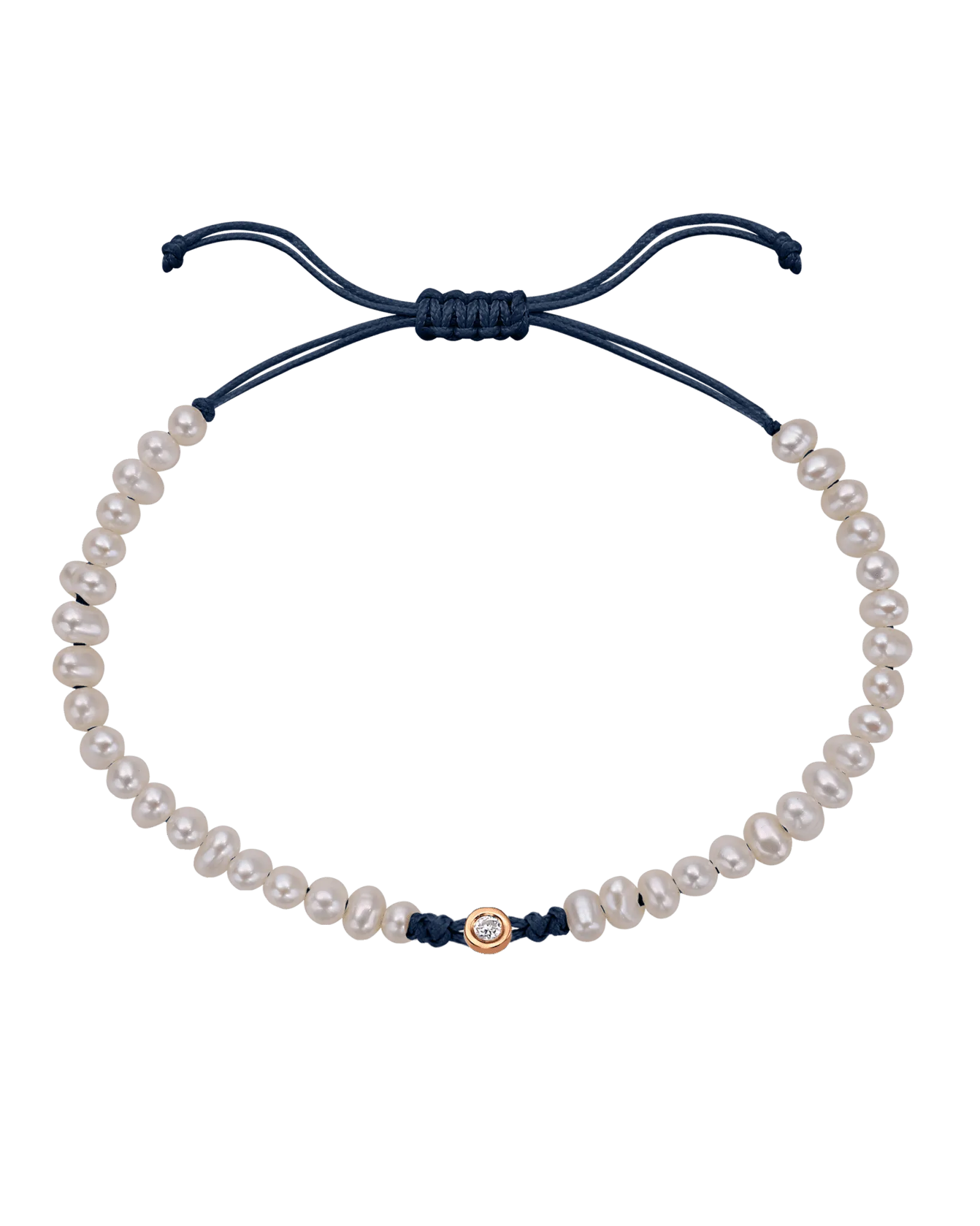 Natural Pearl String of Love Bracelet - 14K Rose Gold