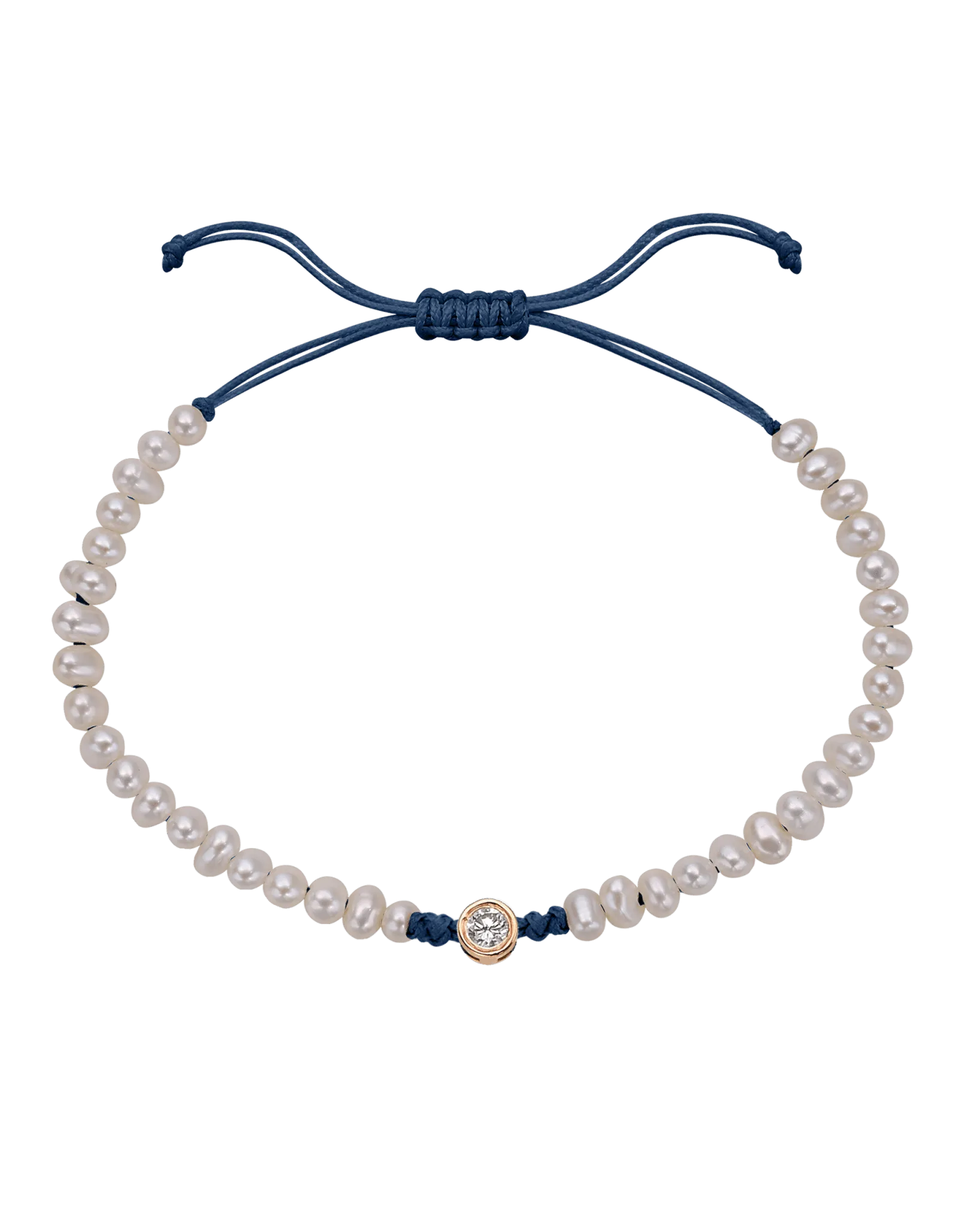 Natural Pearl String of Love Bracelet - 14K Rose Gold