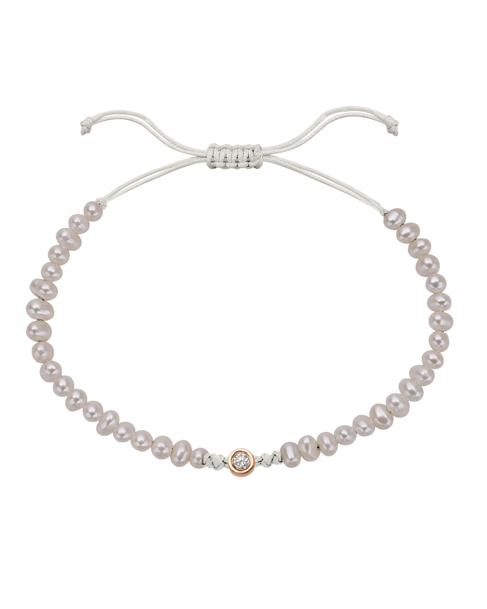 Natural Pearl String of Love Bracelet - 14K Rose Gold