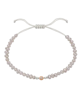 Natural Pearl String of Love Bracelet - 14K Rose Gold