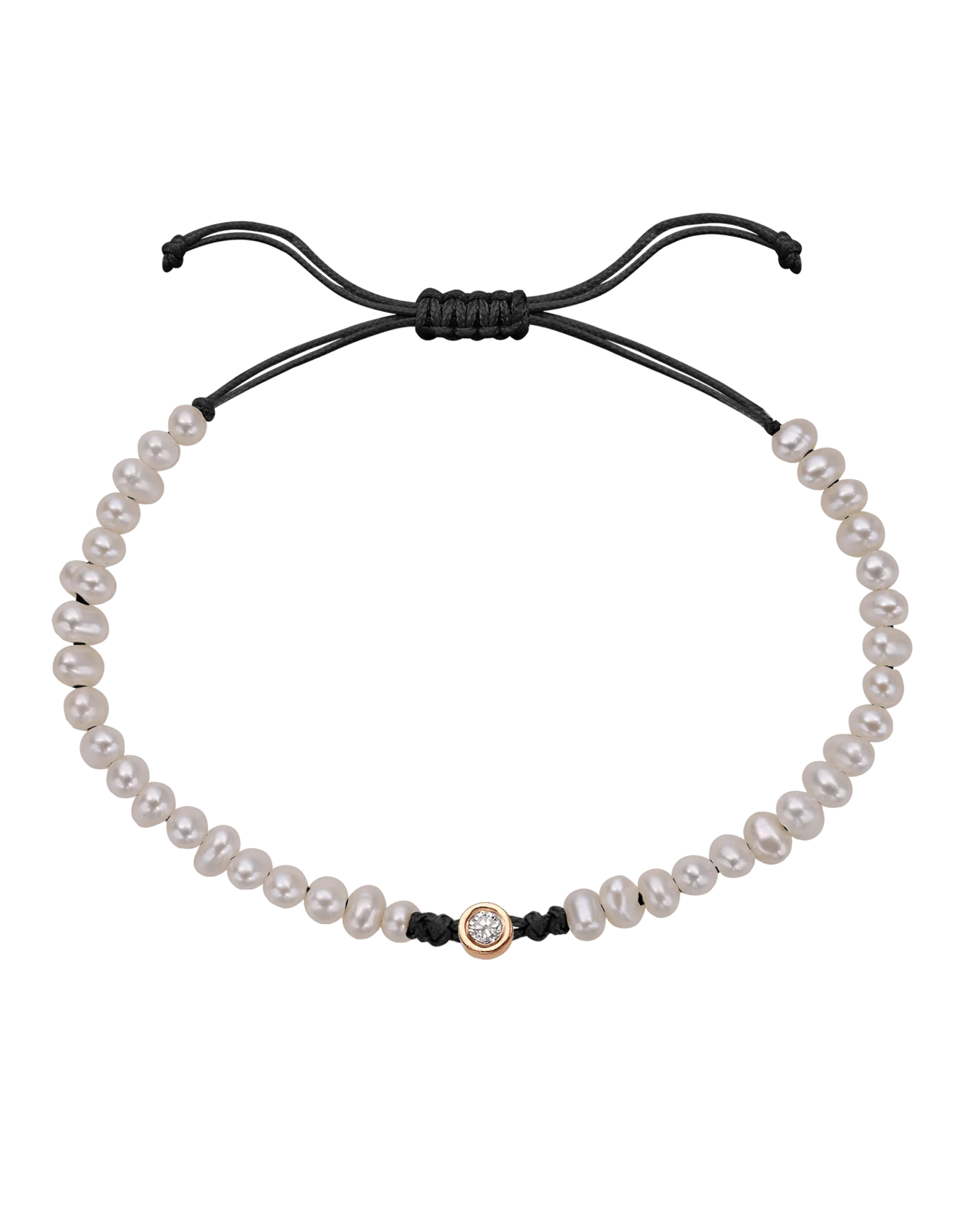 Natural Pearl String of Love Bracelet - 14K Rose Gold