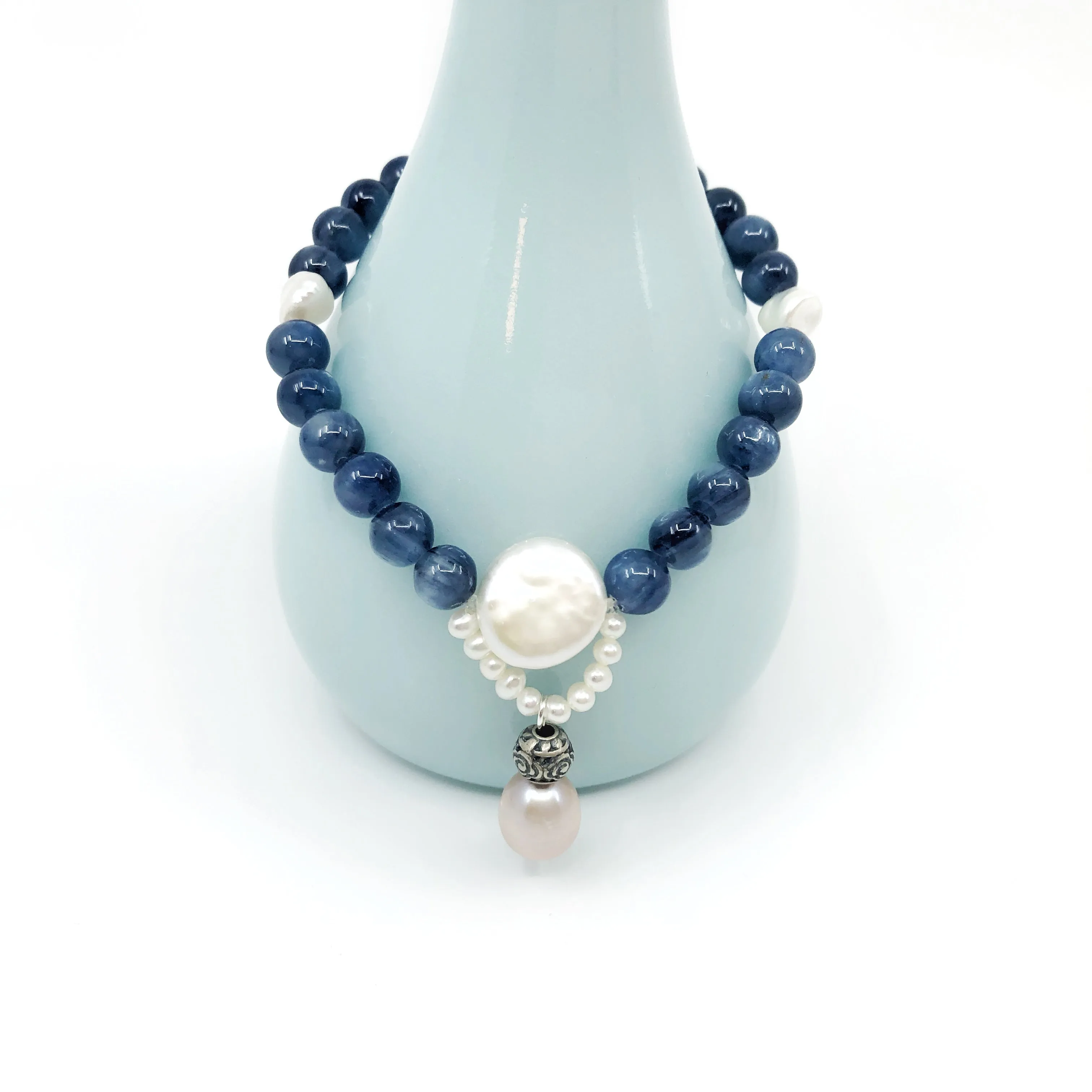 Ocean Moon Beaded Kyanite Bracelet