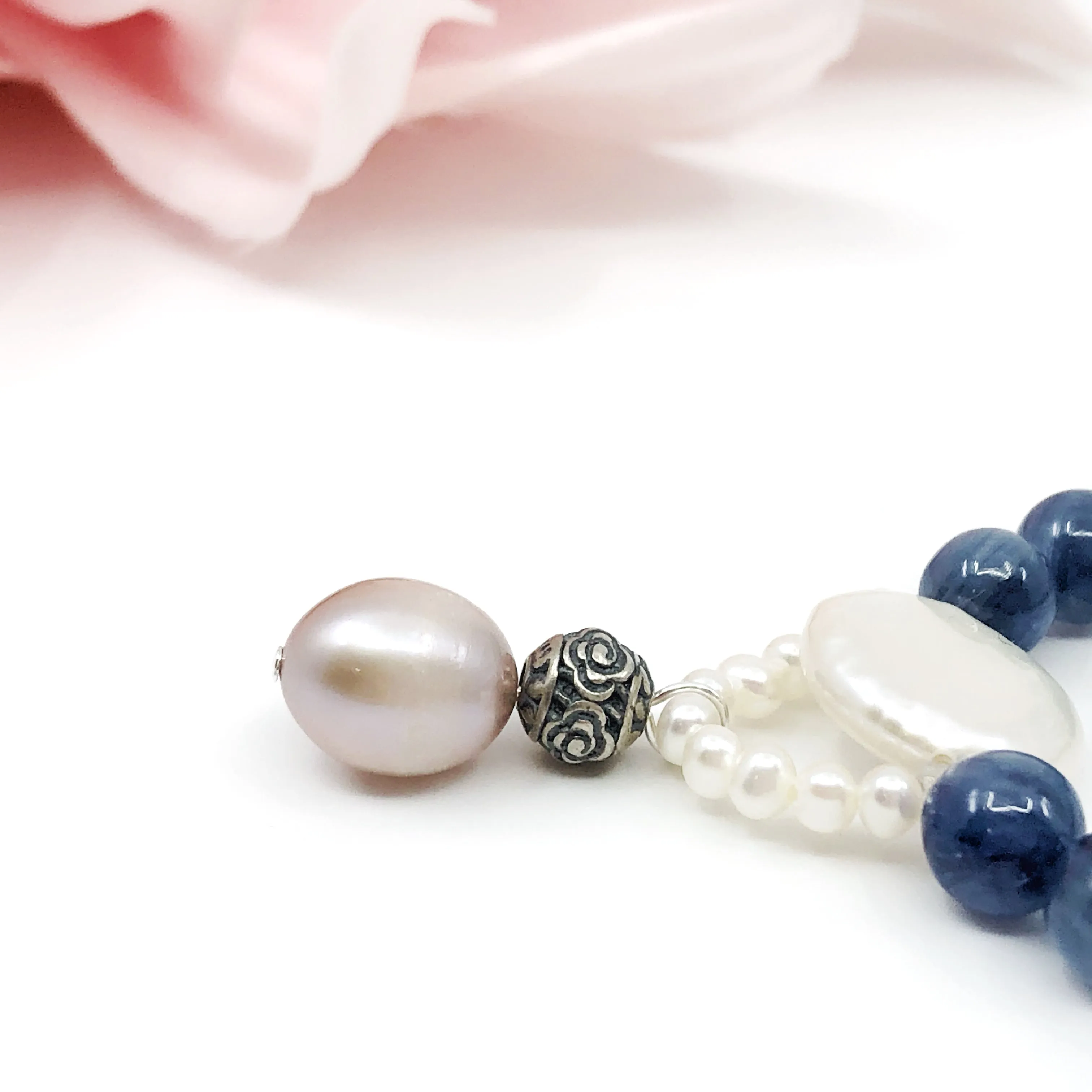 Ocean Moon Beaded Kyanite Bracelet