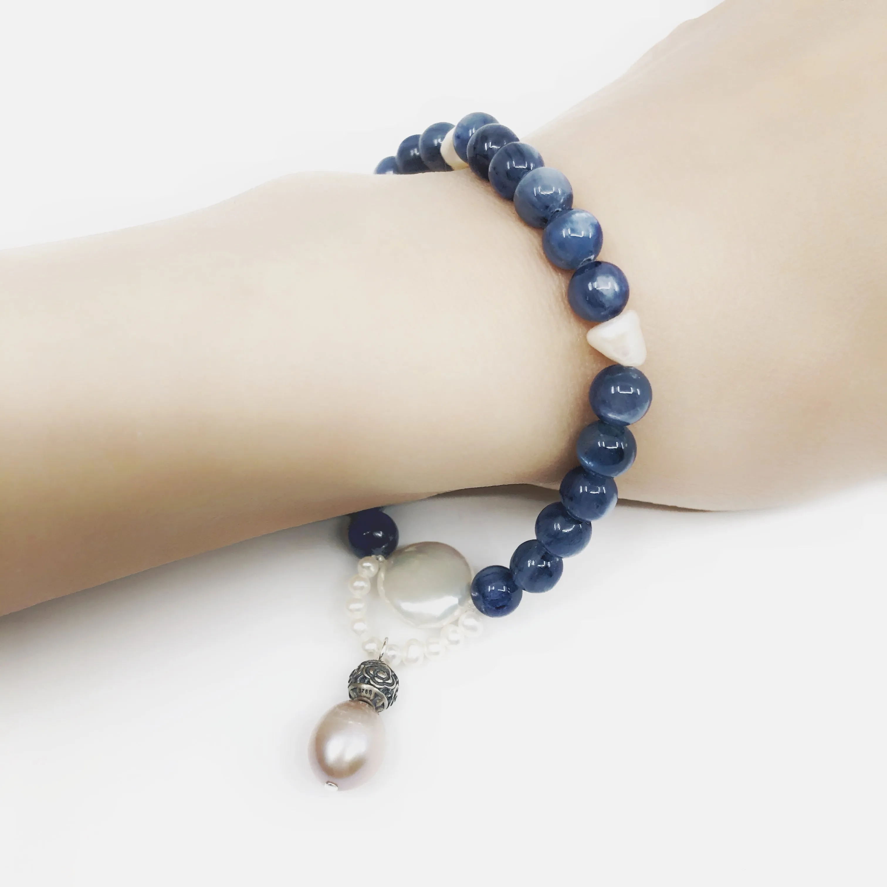 Ocean Moon Beaded Kyanite Bracelet