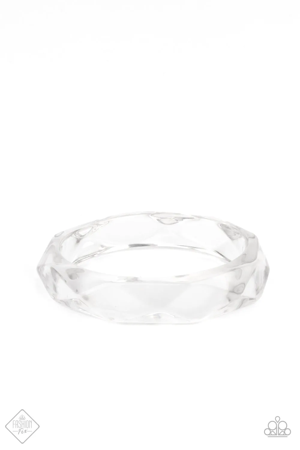 Paparazzi Clear-Cut Couture - White Fashion Fix Bracelet