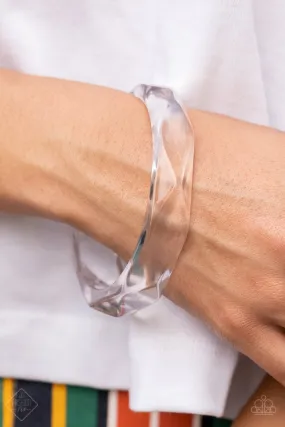 Paparazzi Clear-Cut Couture - White Fashion Fix Bracelet