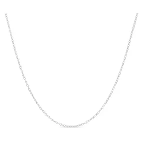 Paris Jewelry 18k White Gold Cable Chain Necklace Italian 2mm, 18 inches length Plated