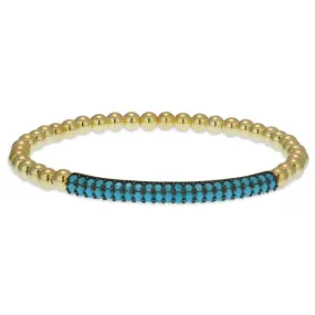 Pave Bar Turquoise Stones Bracelet