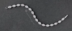 Pave Leaf Cubic Zirconia Tennis Bracelet