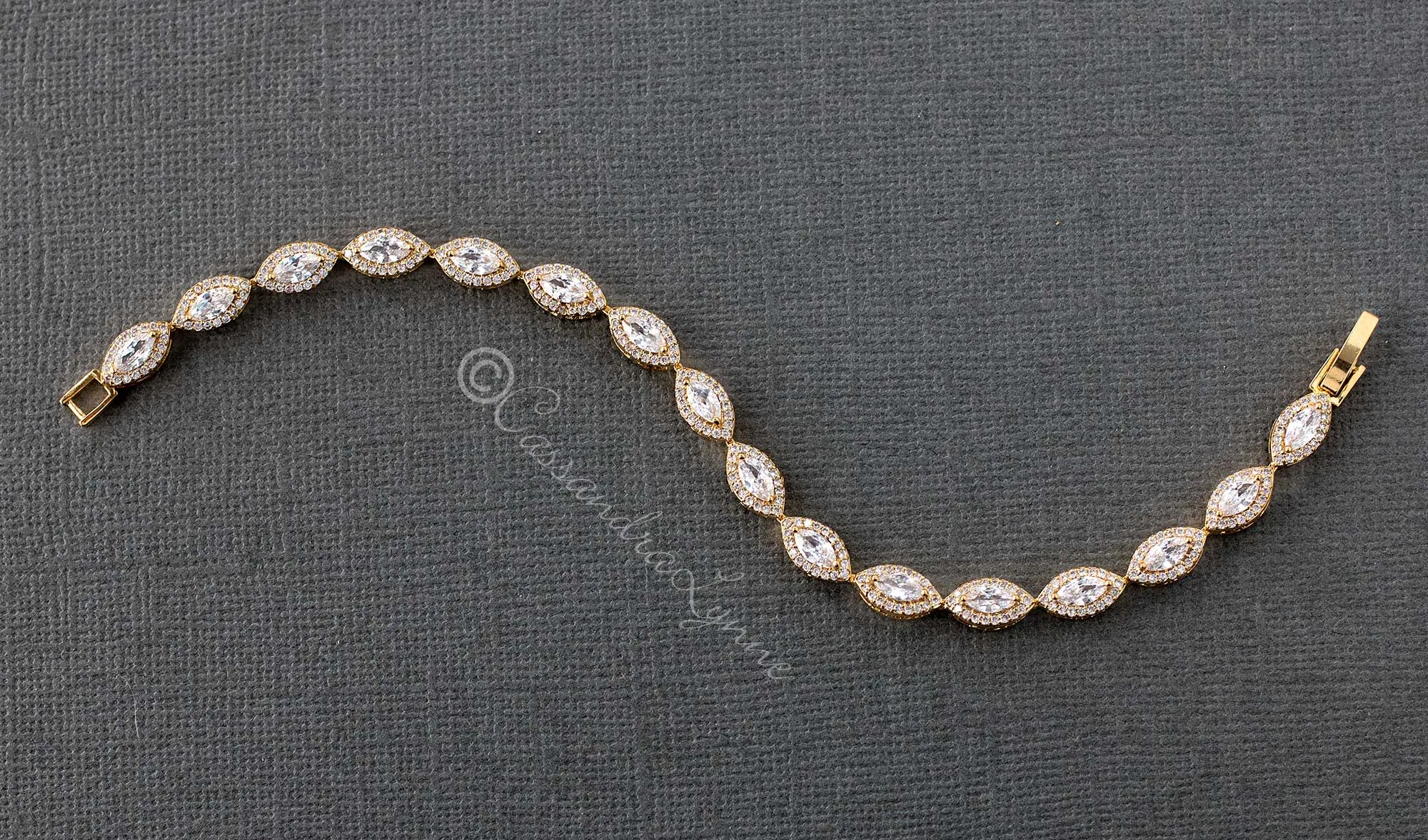 Pave Leaf Cubic Zirconia Tennis Bracelet