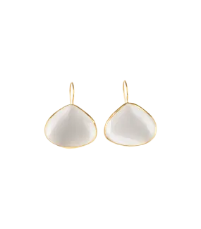 Pear Earrings Cat Eyes Heart-Shaped Gold Plated