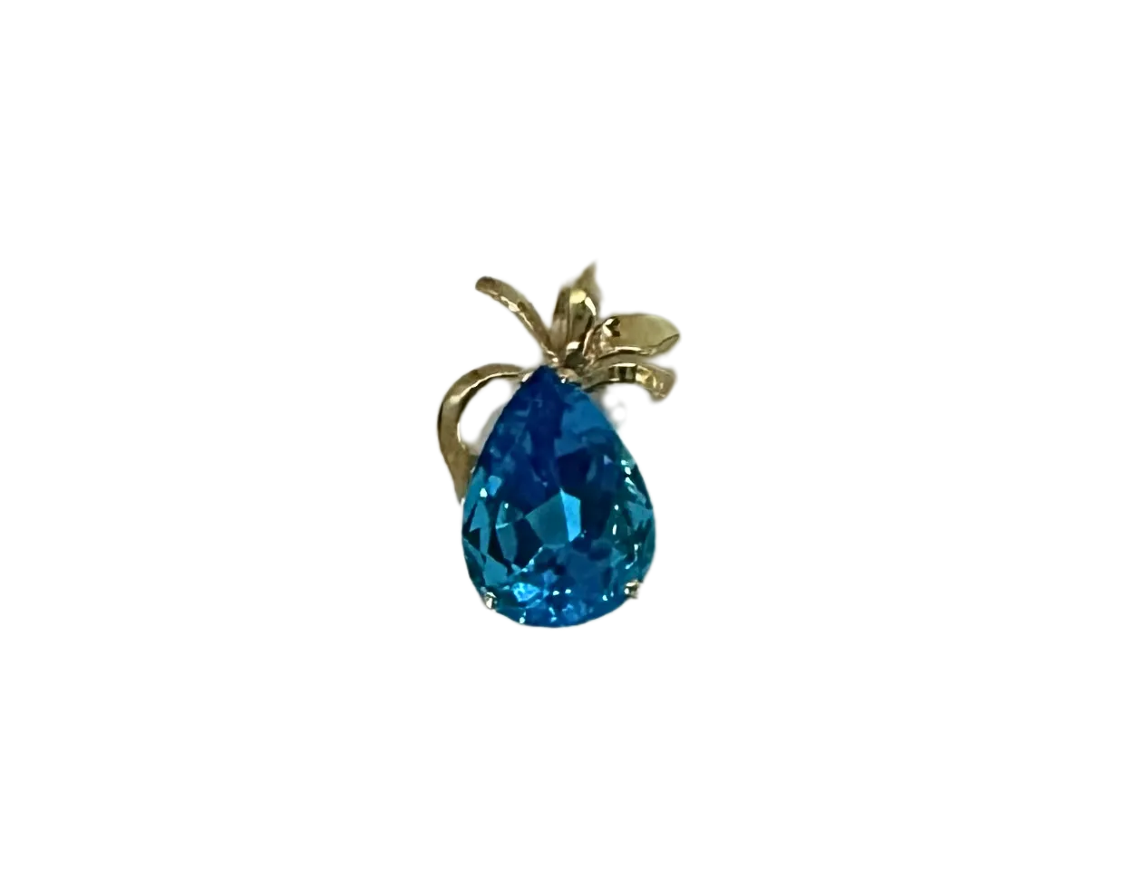 Pear-Shaped Blue Topaz Pendant
