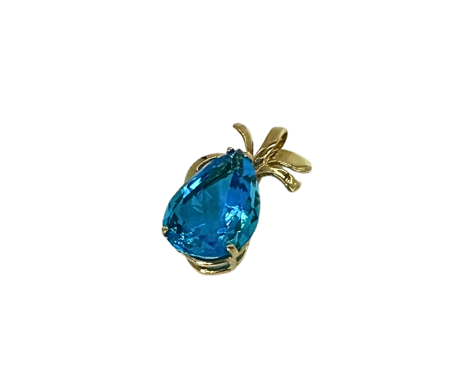 Pear-Shaped Blue Topaz Pendant