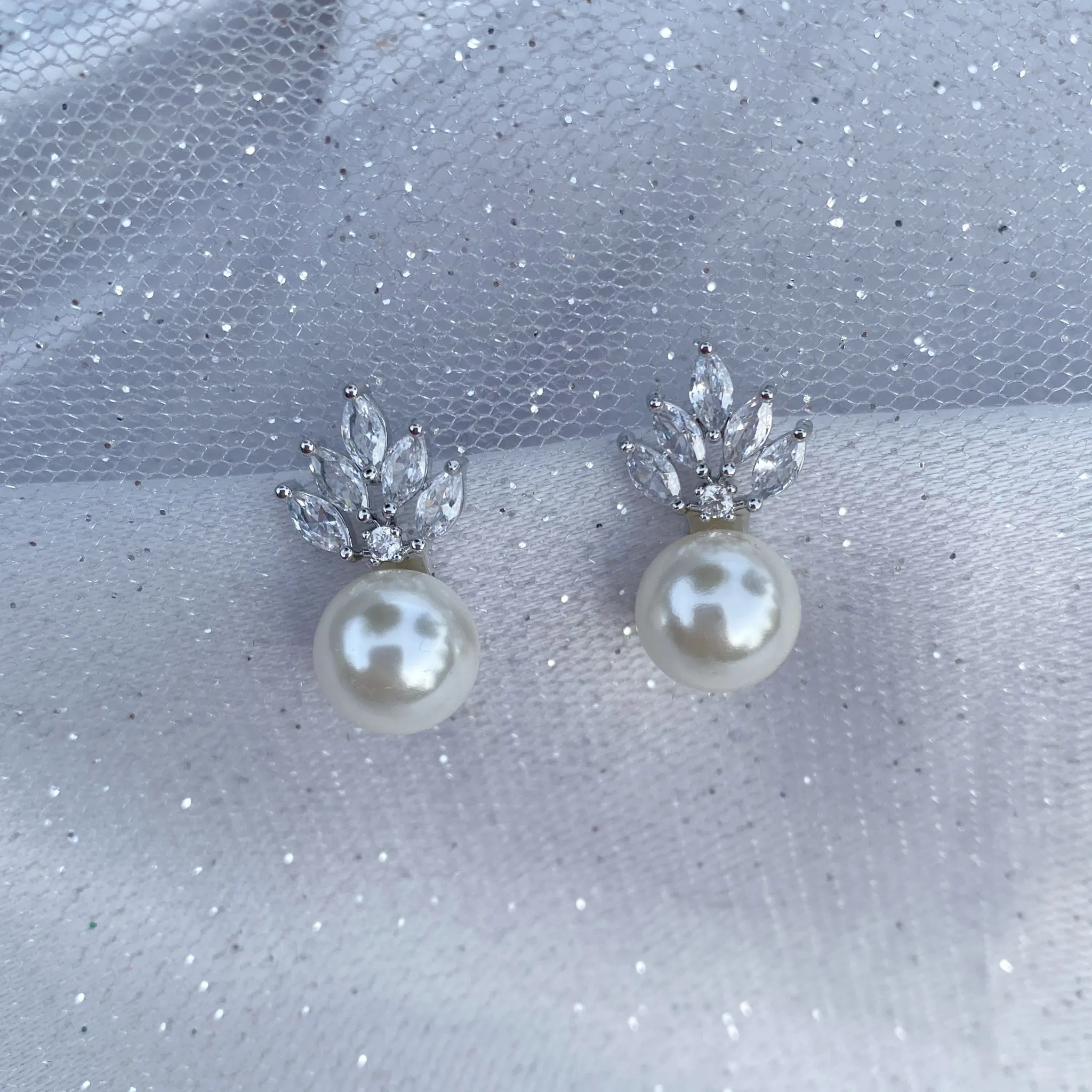 Pearl Drop Earrings Small Vintage Inspired in Silver or Gold