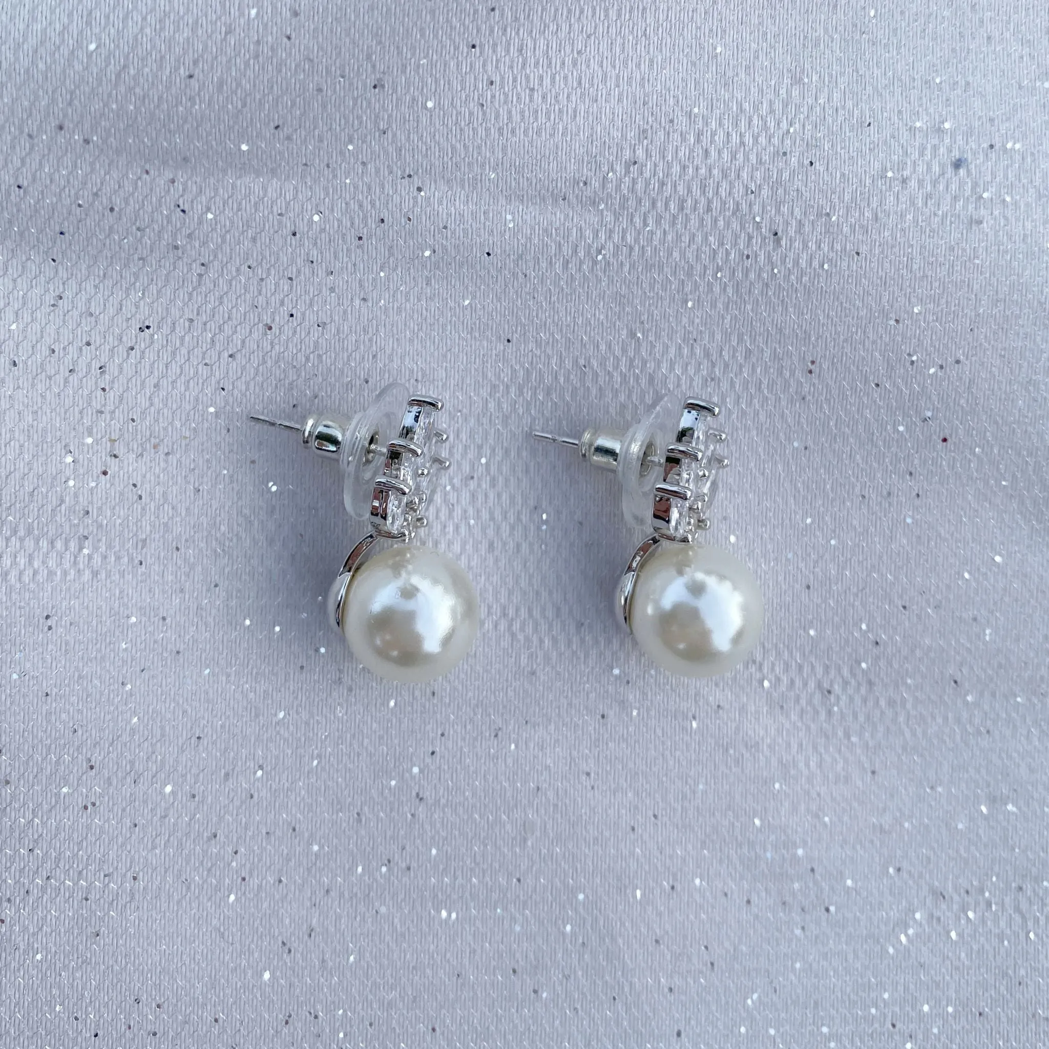 Pearl Drop Earrings Small Vintage Inspired in Silver or Gold