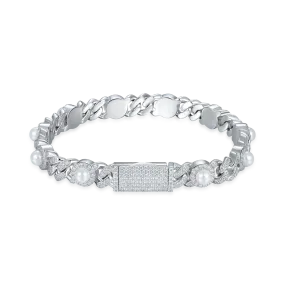 Pearl Iced Cuban Bracelet - 8mm
