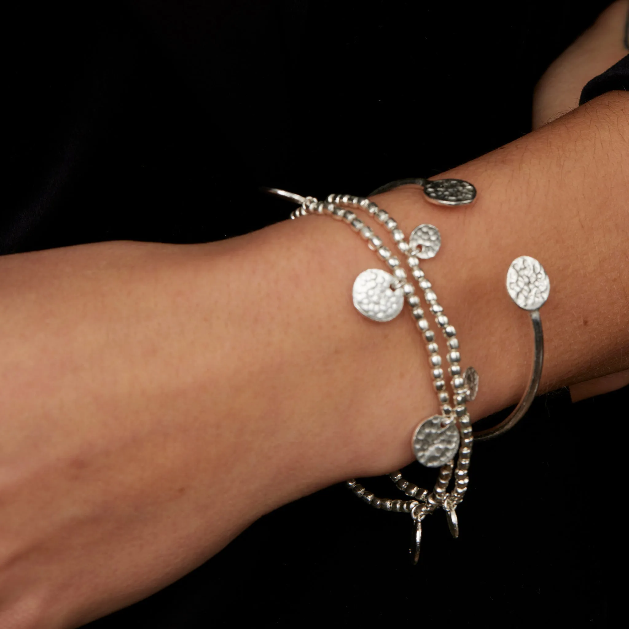 Penelope Simple Silver Coin Bangle
