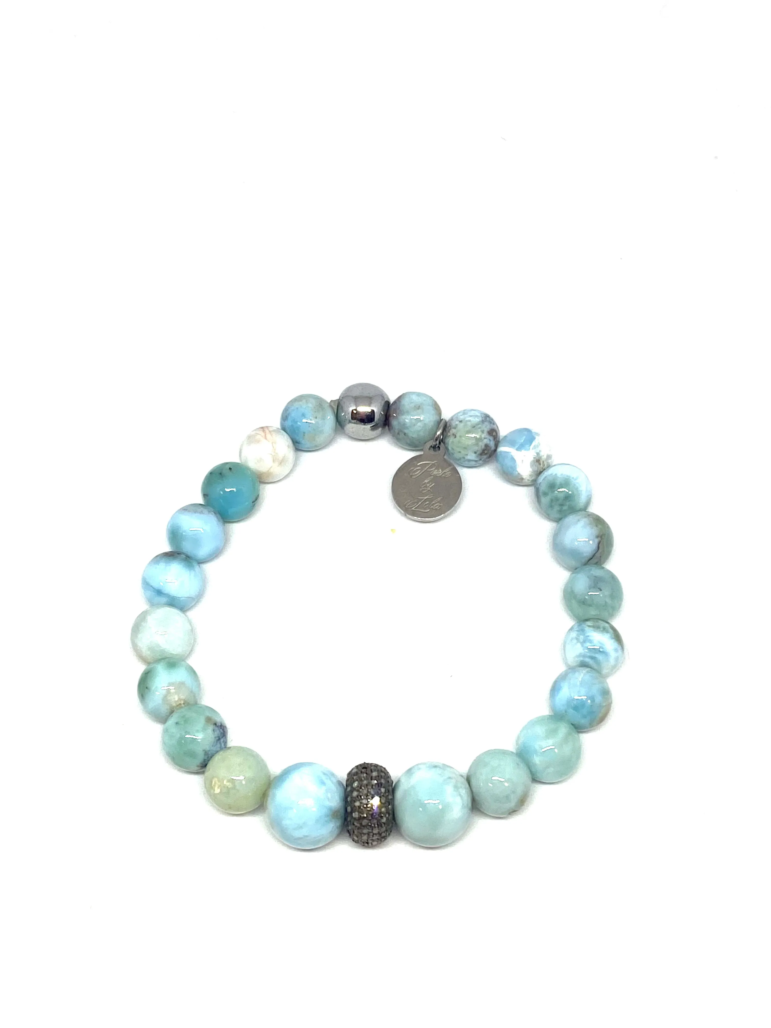 Perle by Lola Pave Diamond and Larimar Bracelet