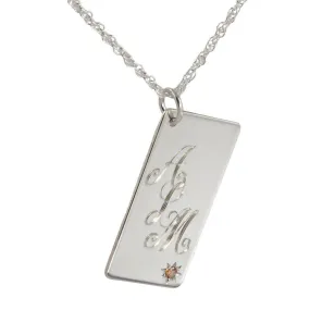 Personalised Silver Necklace Handmade Birthstone
