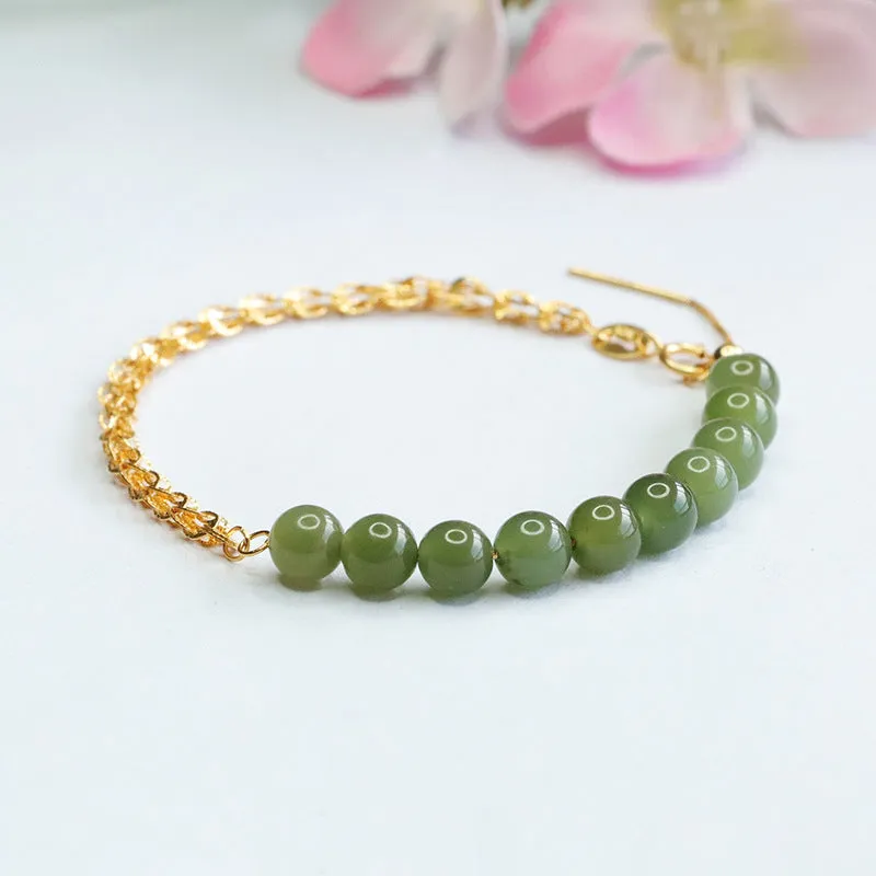 Phoenix Tail Bracelet with Hotan Jade Inlay