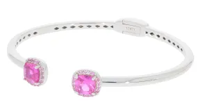 Pink Sapphire Sterling Silver Bangle with Accent