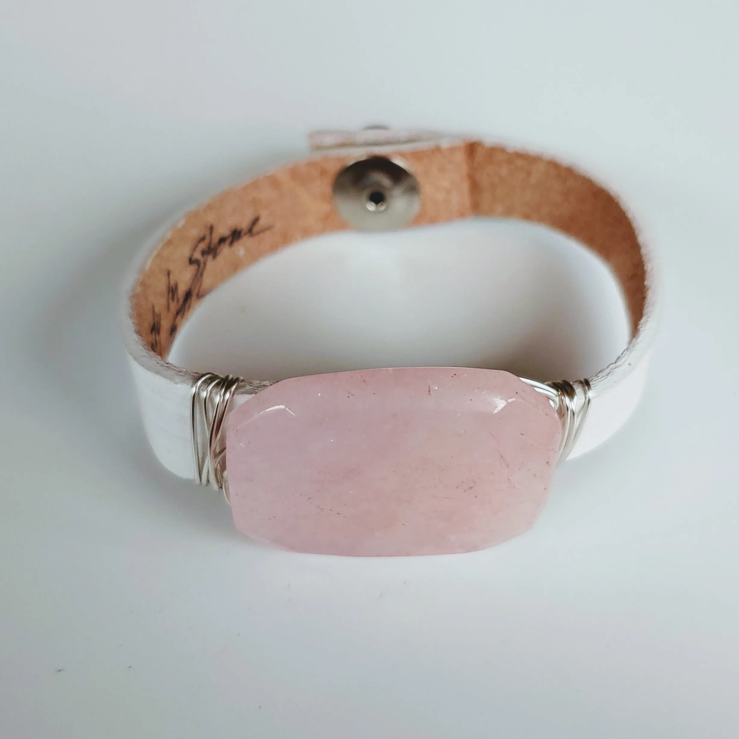 Pink, Silver, White Bracelet Stack Set