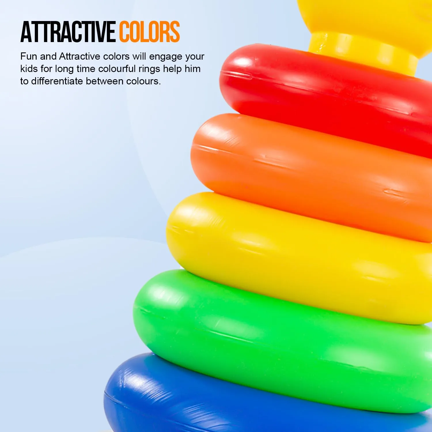 Plastic Teddy Stacking & Sorting Rings Toys