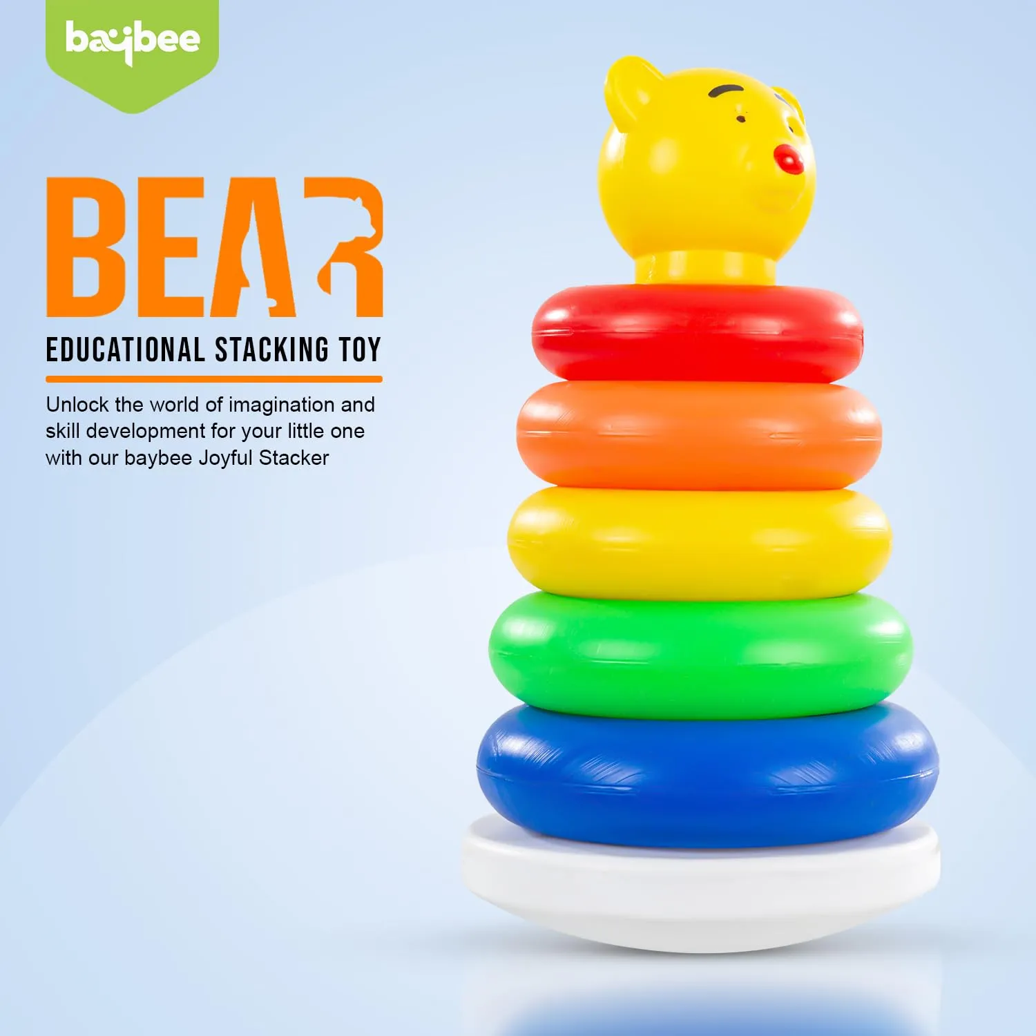 Plastic Teddy Stacking & Sorting Rings Toys