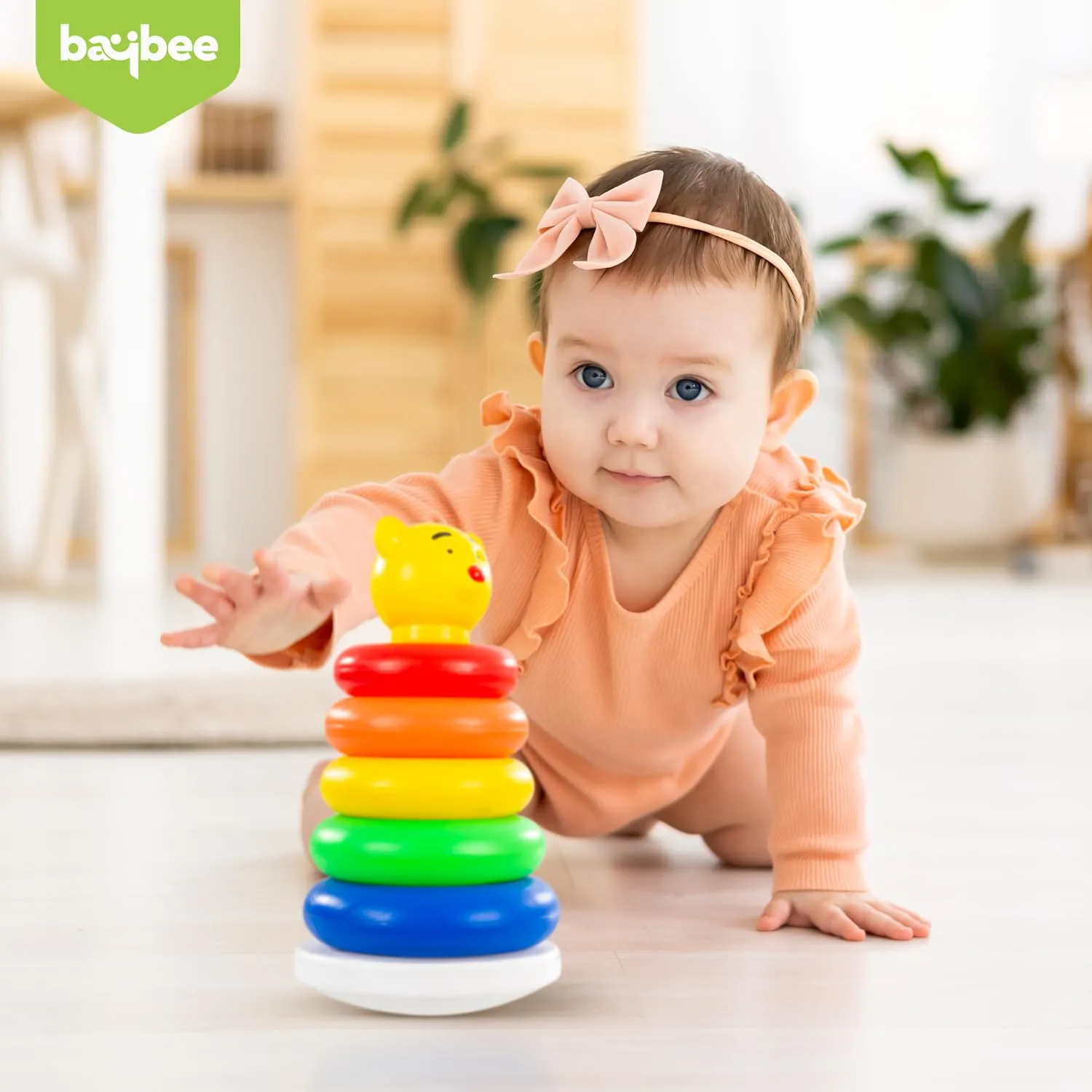 Plastic Teddy Stacking & Sorting Rings Toys