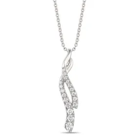 Platinum 0.37 ctw Diamonds Pendant w/ 18" Chain