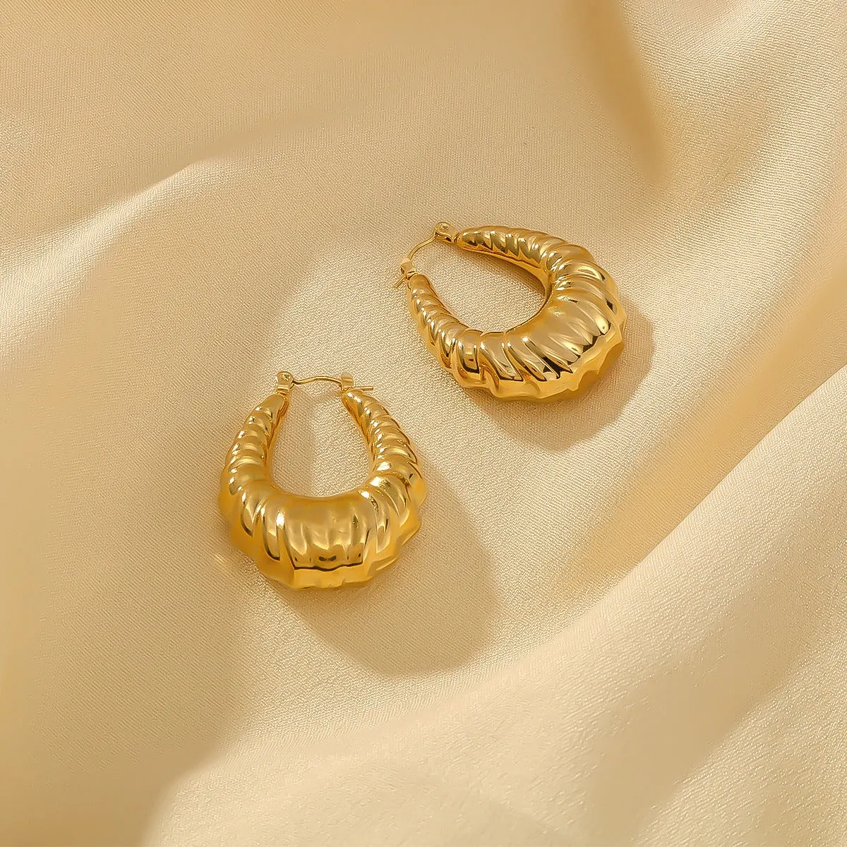 Pre Order:  Croissant Shaped Hoop Earrings