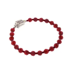 Red Crystal Beaded Bracelet