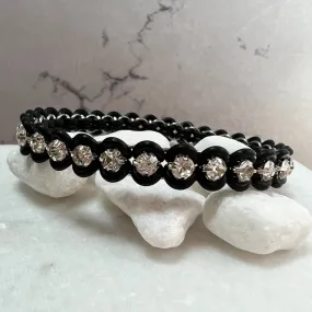 Rhinestone Stretch Bangle (Stuck Up Euro 4 in 1) Kit with Video Class - Black and Crystal
